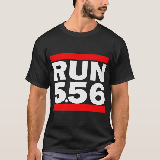 5.56走ロングガンAR 15プレミアム Tシャツ (正面)
