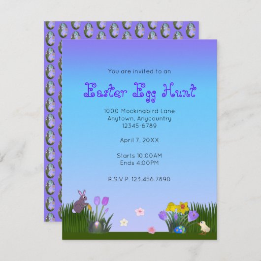 5.5"でイースターエッグの狩り4.25" セーブザデート (正面/裏面)