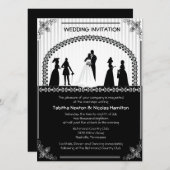 5.5 x 7.5" ヴィンテージ結婚式シーンの結婚式招待状 招待状 (正面/裏面)