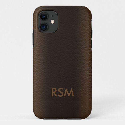 5/5sフェイクなレザールックのモノグラム Case-Mate iPhoneケース (裏面)