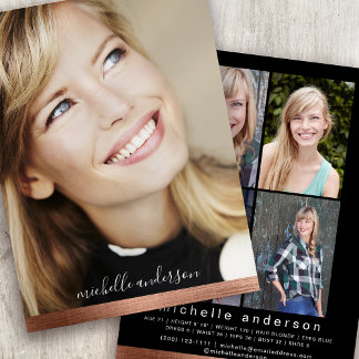 5.5x7.5インチモダン5フォトモデルCompカード 案内状