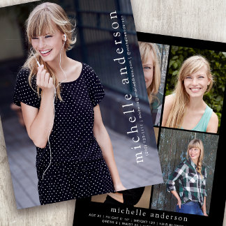 5.5x7.5インチモダン5フォトモデルCompカード 案内状