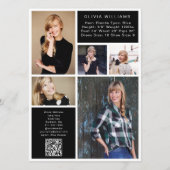 5.5x7.5インチモダン6 Photo Actor Model Comp Card 案内状 (裏面)