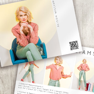 5.5x7.5インチ4フォトアクタモダンーモデルCompカード 案内状