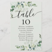 5.5x8.5インチユーカリのテーブ結婚ル座席表 (裏面)