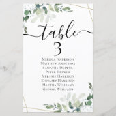 5.5x8.5インチユーカリプタステーブル座席表No 3 (正面)