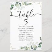 5.5x8.5インチユーカリプタステーブル座席表No 5 (裏面)