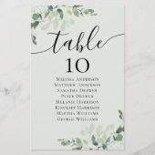 5.5x8.5ユーカリの結婚テーブル座席表 (正面)