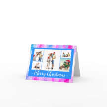 5/6枚の写真 カラフルな雪 - 4x6 折りたたみカード