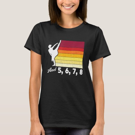 5 6 7 8バレエバレエバレリーナ Tシャツ (正面)