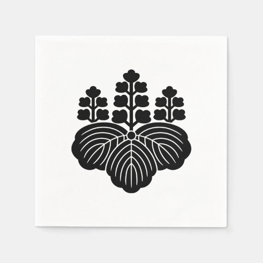 5-7開花付き桐 スタンダードカクテルナプキン (正面)