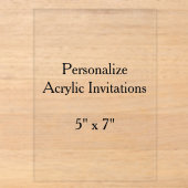 5"×7"フロスト アクリル招待状 (正面)