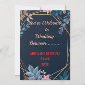 5" * 7"薄型磁気結婚式招待状カード マグネット招待状 (正面)