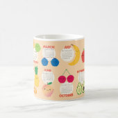 5 A日かわいいフルーツ2026カレンダー コーヒーマグカップ (中央)