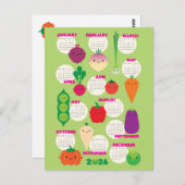5 A日かわいい野菜2026カレンダー ポストカード (正面/裏面)