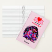 5 African American Girl Writing Supplies Students ノートブック (内側)