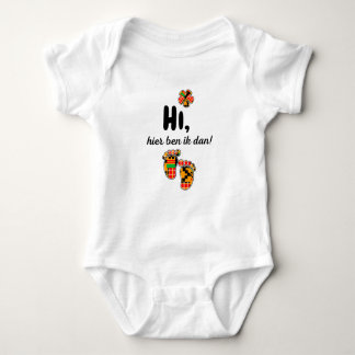 #5 African print Baby Bodysuit - Hierb ben ik ベビーボディスーツ