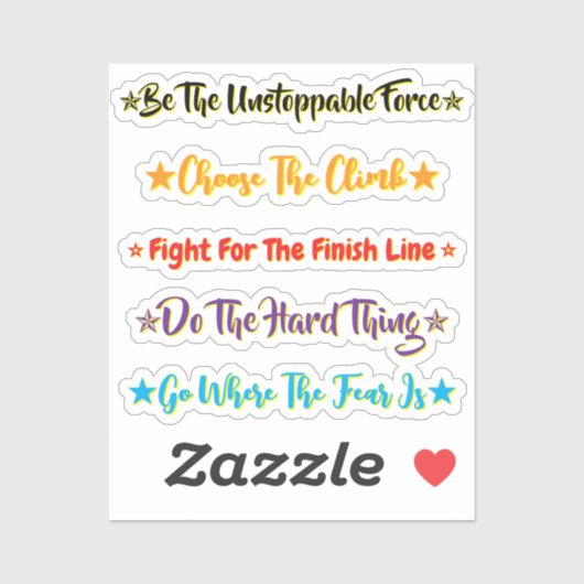 5 Challenge Quotes | Motivational & Inspirational シール (シート)