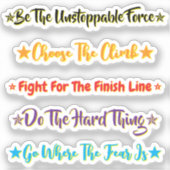 5 Challenge Quotes | Motivational & Inspirational シール (正面)
