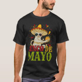 5 Cinco De Mayo  Cat With Mexican Hat And Taco Tシャツ (正面)