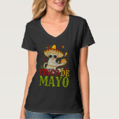 5 Cinco De Mayo Cat With Mexican Hat And Taco Tシャツ (正面)