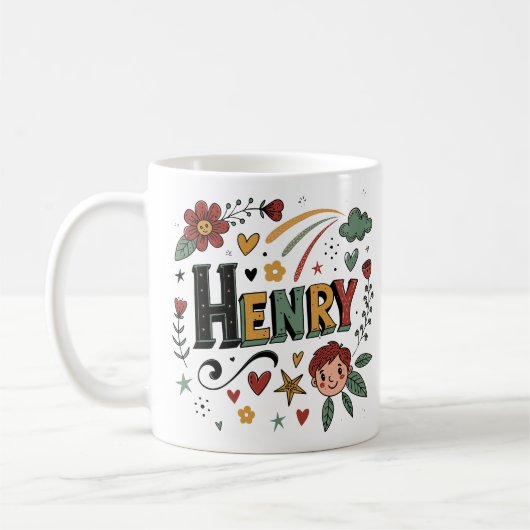 5 Color Henry 1 コーヒーマグカップ (左)