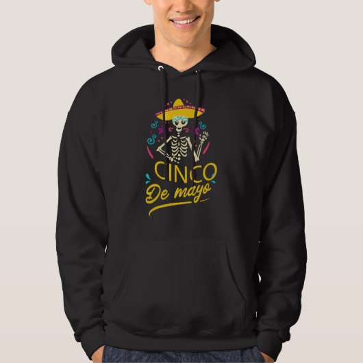 5 De Mayo Maracas Skulleton Cinco De Mayo衣装 パーカ (正面)