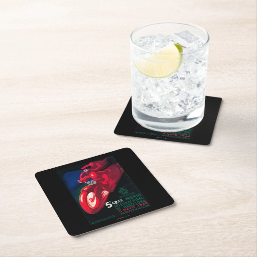 5 Gran Premio Internat'lのオートバイポスター スクエアペーパーコースター (インサイチュ)