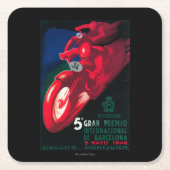 5 Gran Premio Internat'lのオートバイポスター スクエアペーパーコースター (正面)