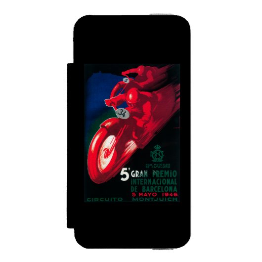 5 Gran Premio Internat'lのオートバイポスター Incipio iPhoneウォレットケース (フォリオ 正面)