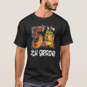 5 Is For 5th Grade Leopard Pumpkin Teacher Fall Th Tシャツ (正面)