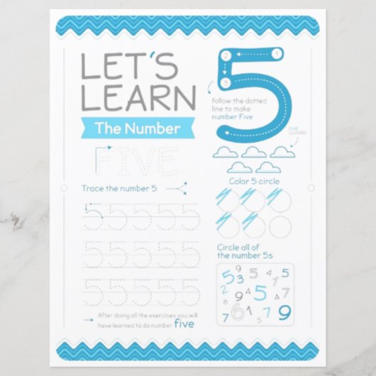 5 Learn To Draw Number 5 Teacher Home Schooling (正面)