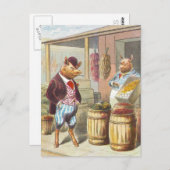 5 Little Pigs：市場 ポストカード (正面/裏面)