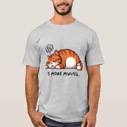 5 More Minutes Sleepy Orange Tabby Cat Tシャツ