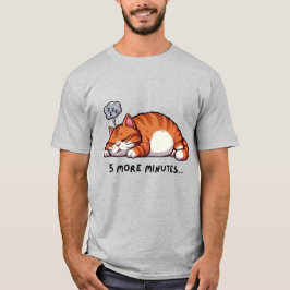 5 More Minutes Sleepy Orange Tabby Cat Tシャツ