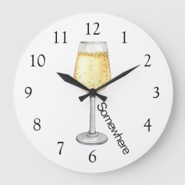 5 O'Clock Somewhere シャンパン ラージ壁時計
