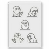 5 Pack Meme Stickers | Sarcastic Reaction Faces シール (正面)