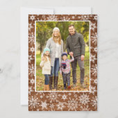 5 PHOTOクリスマスブラウン素朴ウッドの挨拶 シーズンカード (裏面)