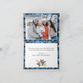 5 PHOTOクリスマスブルー素朴ウッドの挨拶 シーズンカード (内部)