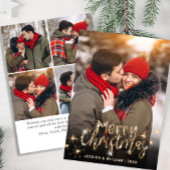 5 PHOTOメリークリスマス金ゴールド輝く挨拶 シーズンカード