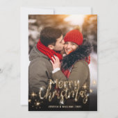 5 PHOTOメリークリスマス金ゴールド輝く挨拶 シーズンカード (正面)