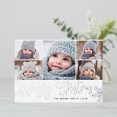 5 PHOTO輝くクリスマスグリーティングシルバー 箔シーズンカード (立ち正面)