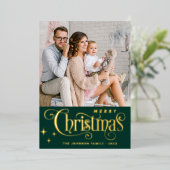 5 PHOTO輝くメリークリスマスグリーティング 箔シーズンカード (立ち正面)