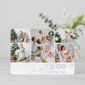 5 PHOTO輝くメリークリスマスシルバー 箔シーズンカード (立ち正面)