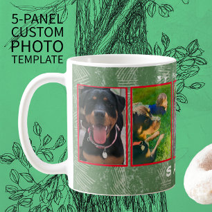 5-photo 2-文字パーソナライズHoliday Pet, Family Pix コーヒーマグカップ