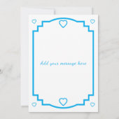 5 photo add message blue text flat note card サンキューカード (裏面)