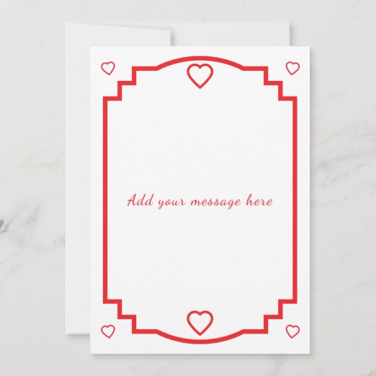 5 photo add message red text flat note card サンキューカード (裏面)