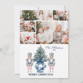 5 Photo Blue Chinoiserie Nutcracker Christmas シーズンカード (正面)