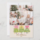 5 Photo Bright Ribbon Trees Holiday Family シーズンカード (正面)
