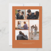 5-Photo Burnt Orange金ゴールドアゲートタン結婚ズ 招待状 (裏面)